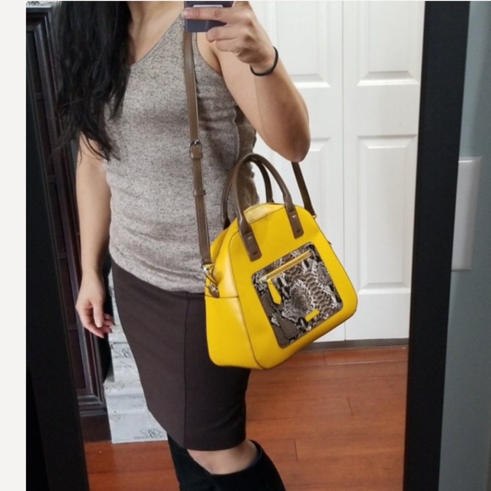 Vera Bradley Maize Python Print Bowler Handbag - image 3